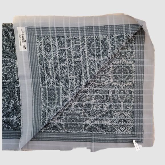 Va Bene Made in Italy Black and Gray Square Scarf - Picture 5 of 5